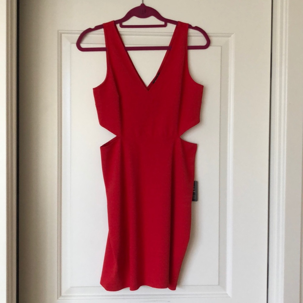 NWT EXPRESS red cutout dress size Medium